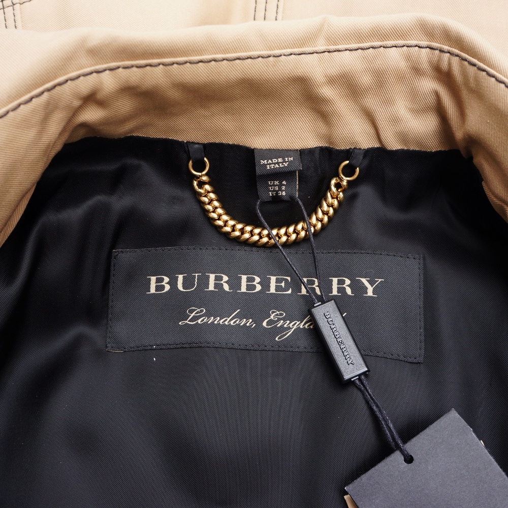 BURBERRY TRENCH LONG BELTED COAT NEW WITH TAGS - Picture 8 of 8